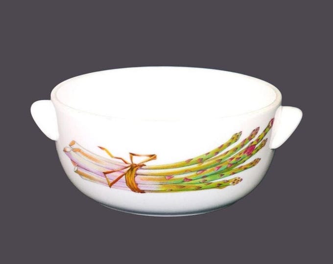 Royal Worcester Evesham M handled open casserole dish made in England. Asparagus, artichoke.