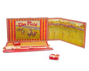 Antique Edwardian Horse Racing Board Game: The Field - Ariel Series (Incomplete)