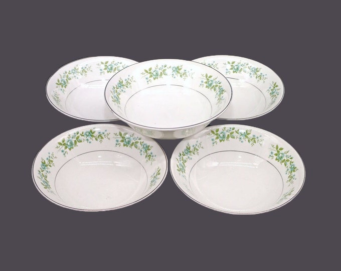 Five Johnson Brothers Erindale coupe cereal bowls made in England.