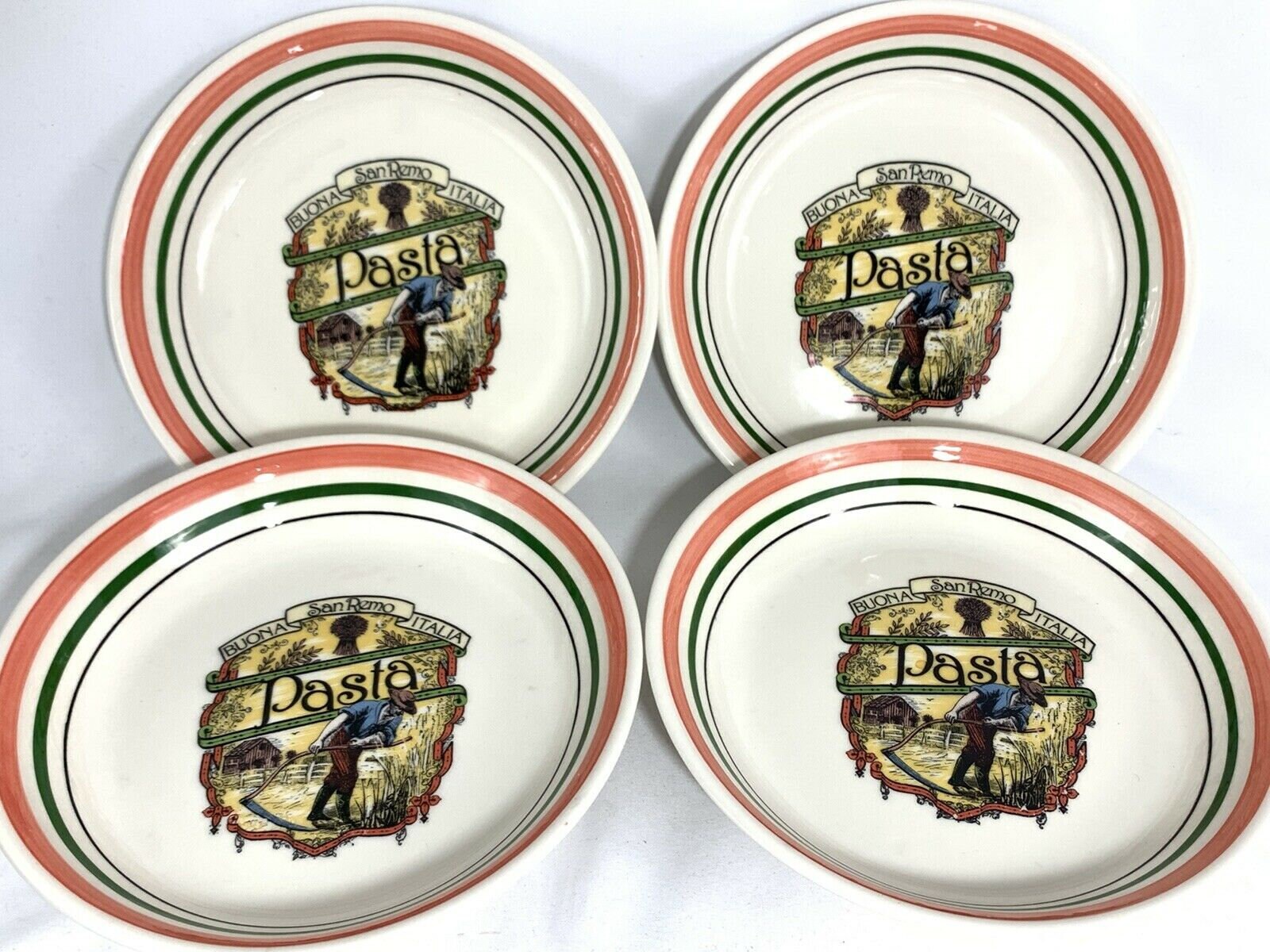 Set of Himark Tre Ci San Remo Buona Italia pasta bowls made in Italy. Choose set size. Flaws