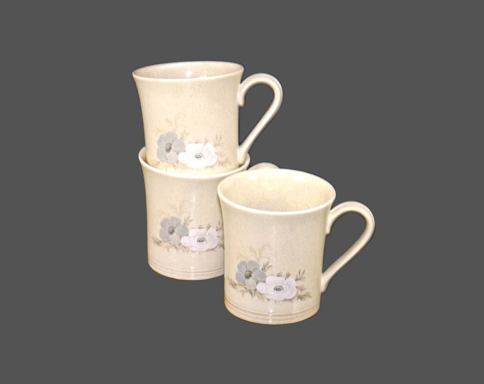 Three Royal Doulton Avon LS1067 stoneware coffee or tea mugs. Lambethware stoneware made in England. Minor flaws.