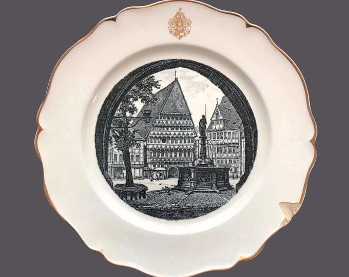 Villeroy & Boch Dresden limited-edition display plate. Hildeshiem Knochenhauer Amtshaus hotel. Flaw (see below).