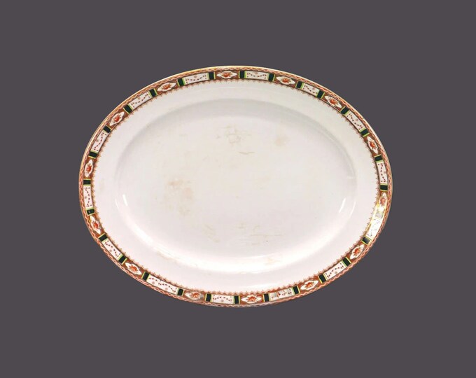 Sampson Bridgwood | Bridgwood & Sons | Anchor Pottery Conway oval turkey platter made in England. Flaws (see below).
