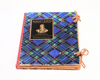Antiquarian first-edition book Robert Burns Rare Print Collection Connoisseur Edition Issued for Private Circulation 349. Tartan folio.