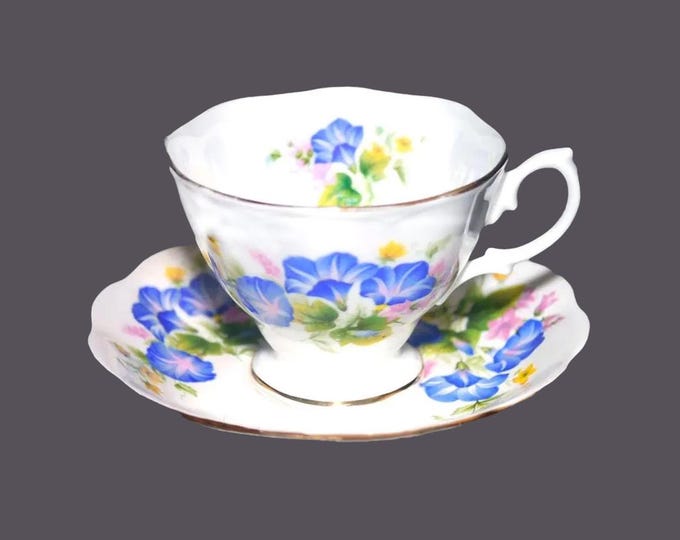 Royal Albert blue pansies cup and saucer set. Bone china made in England.