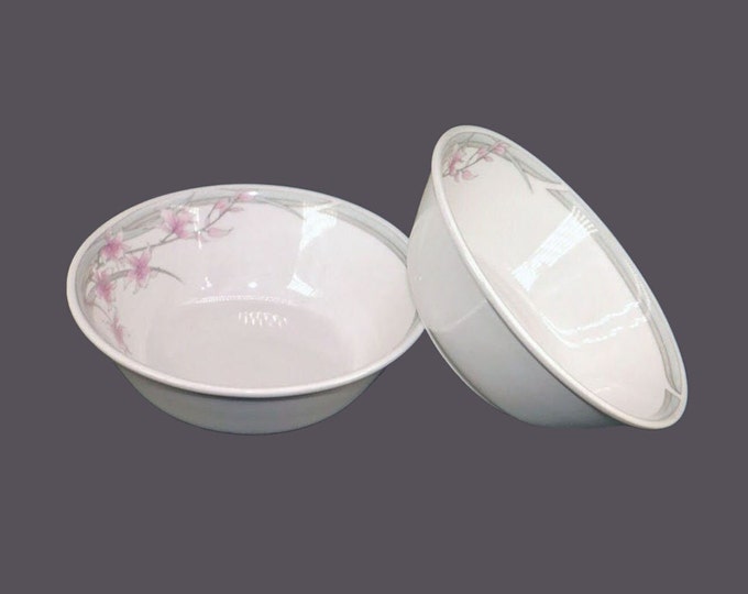 Pair of Royal Doulton Mayfair LS1052 stoneware cereal bowls. Lambethware Fresh Flowers stoneware made in England.