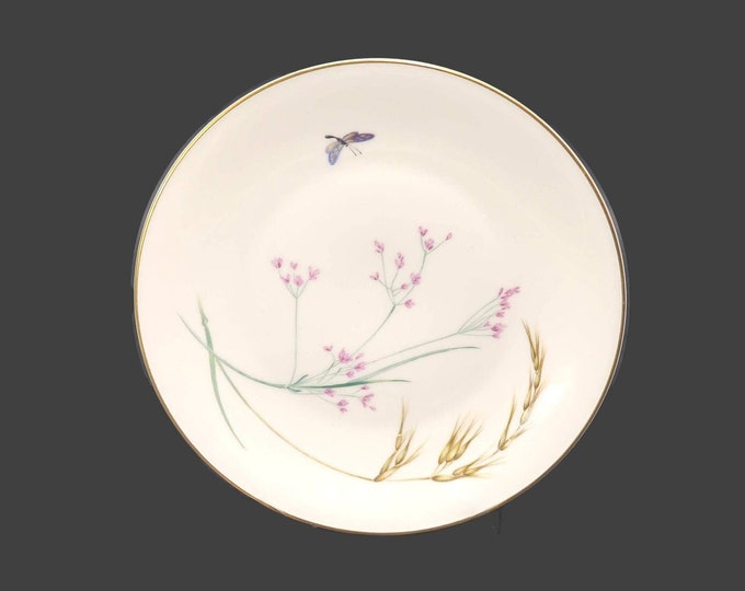 Heinrich Sommer salad plate made in Germany. Multi-motif butterflies and wildflowers.