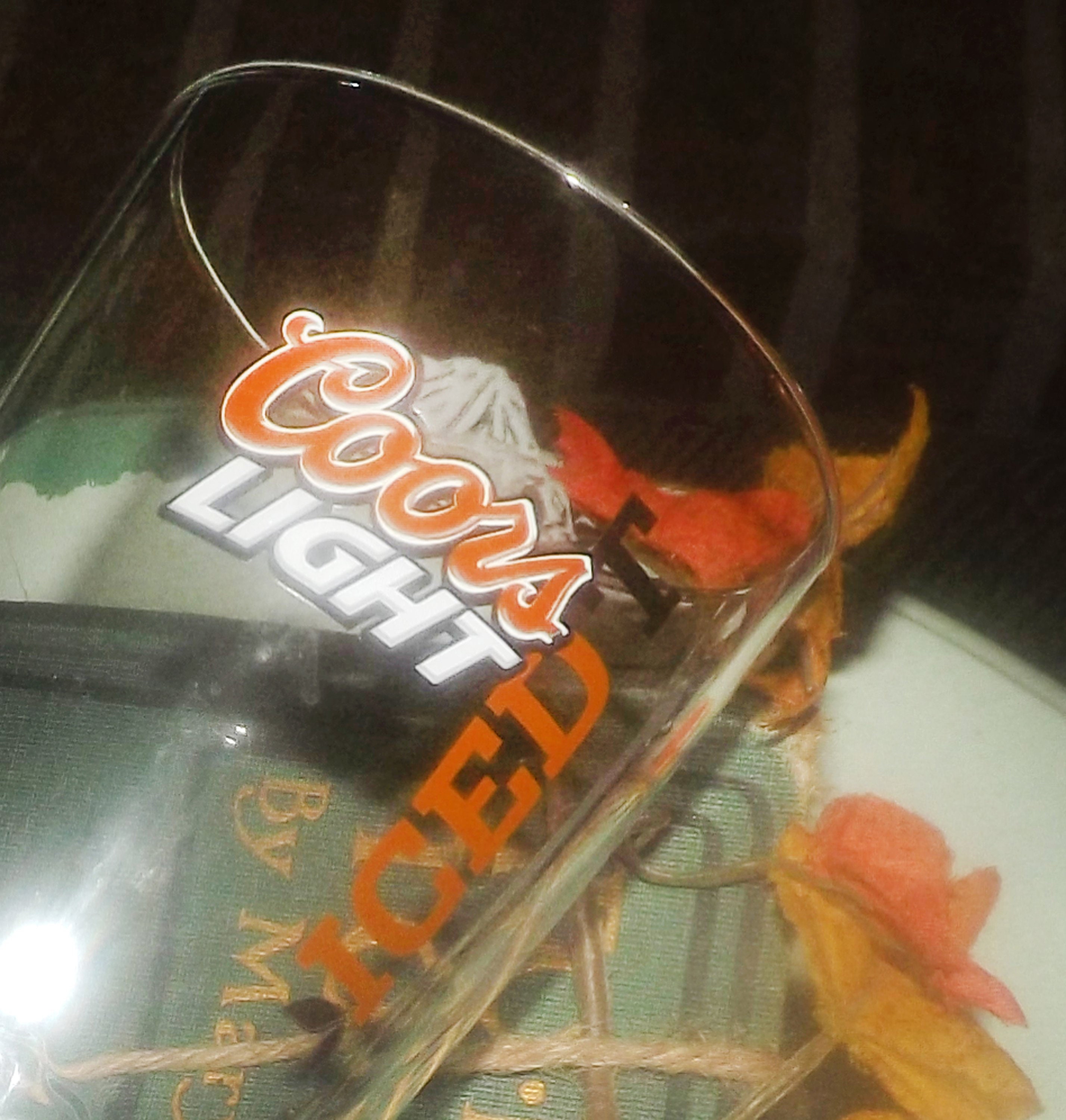 Coors Light Iced T Icedtea Beer tumbler beer glass. Etched and