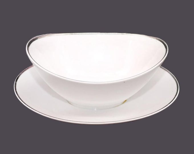 Rose China | Noritake Moon Light 2217 gravy boat with attached under-plate made in Japan.