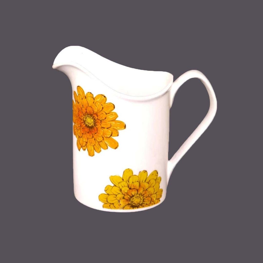 Vintage Johnson Brothers Orange Chrysanthemum flower power creamer