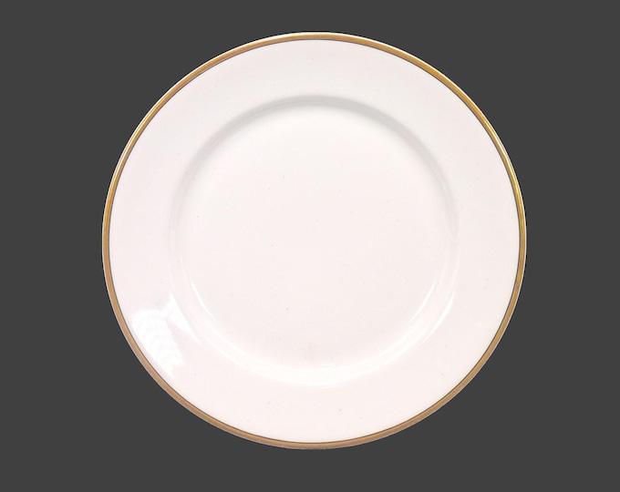 Johnson Brothers JB570 luncheon plate. Gold with black pen line. Pareek Ironstone made in England. Sold individually.