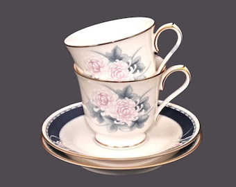 Vintage Noritake Nightsong Cup and Saucer Sets: Ivory China Japan. 2 sets,