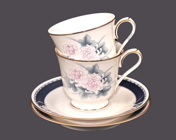 Pair of Noritake Nightsong 7268 cup and saucer sets. Noritake Ivory China made in Japan.