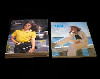 Pair of vintage Sears Spring and Summer catalogues. Summer Values 1978, Spring & Summer 1980. No labels affixed.