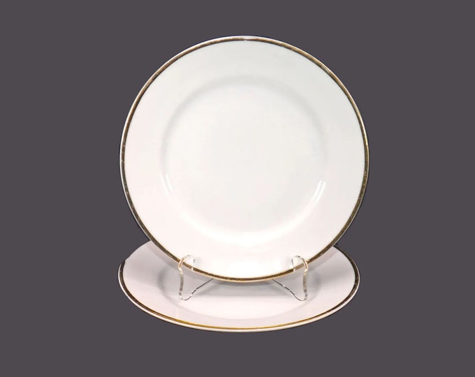 Pair of Skye McGhie all-white with gold edge salad plates.