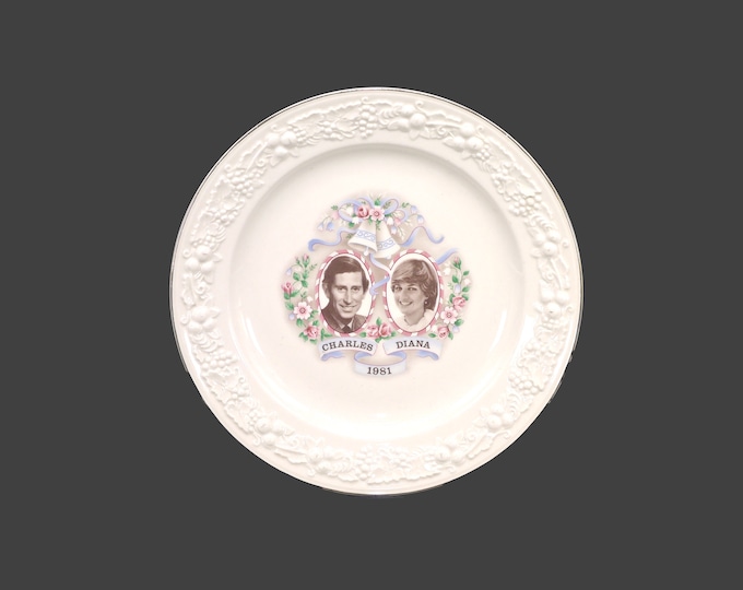 Commemorative plate 1981 Royal Wedding of Charles and Diana. Decorated by Creemore China & Glass.