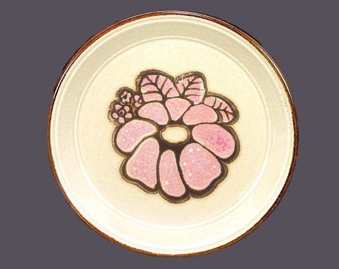 Kiln Craft | Staffordshire Potteries Pink Flower Festival K476 stoneware bread plate made in England. Sold individually.