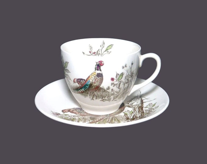 Johnson Brothers Game Birds cup and saucer set made in England. Partridge bird. Sold individually.