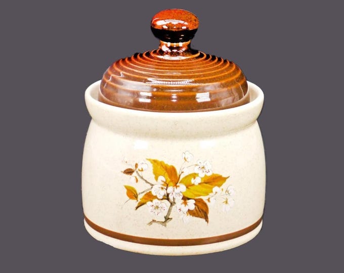 Royal Doulton Wild Cherry covered stoneware sugar bowl. Lambethware stoneware made in England.