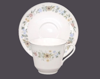 Vintage Royal Doulton Pastorale H5002 bone china cup and saucer set made in England.