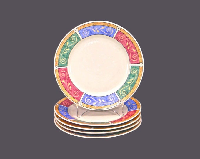 Five Sakura Persia stoneware salad plates. Majesticware stoneware designed by Sue Zipkin.