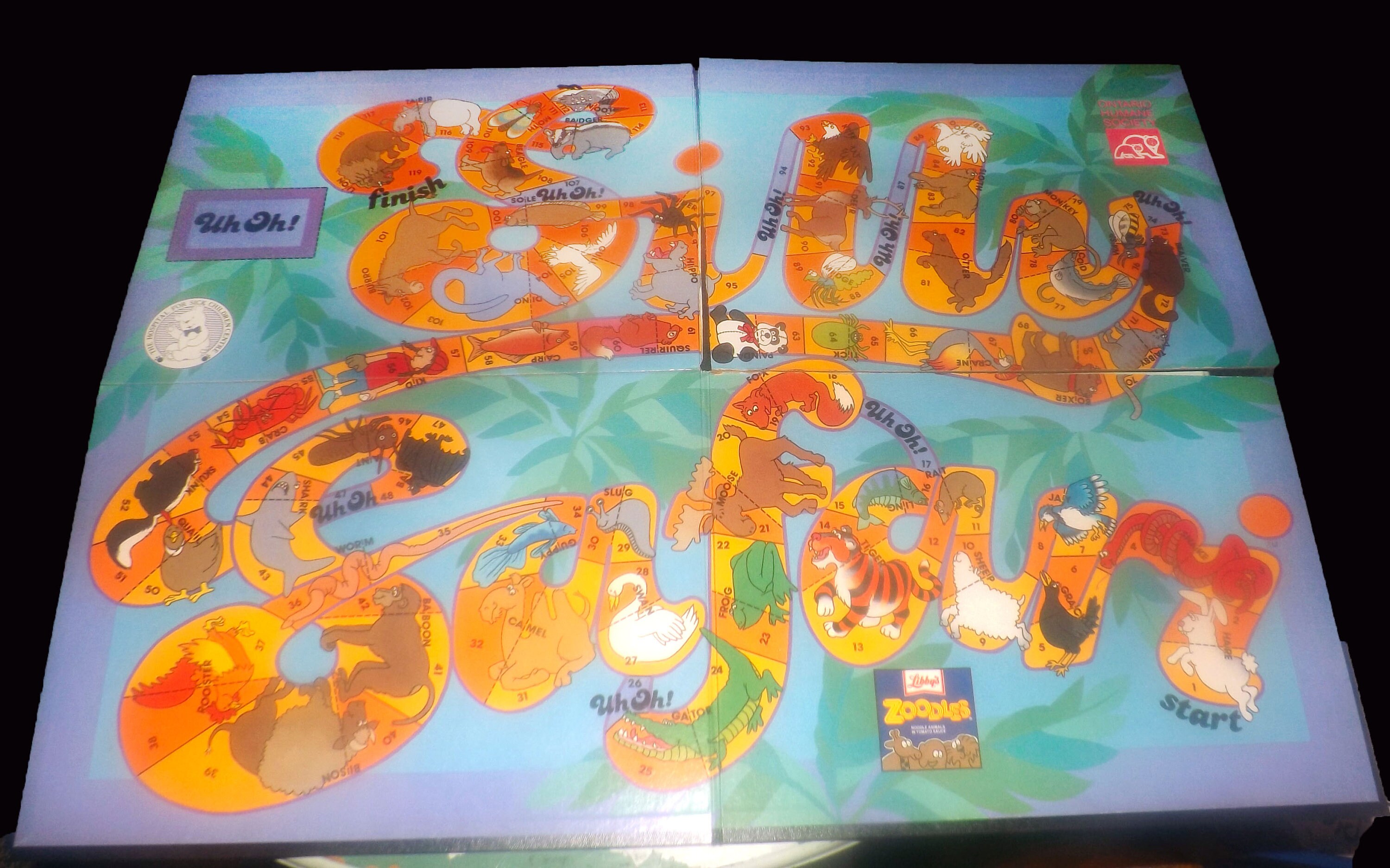 Vintage (1985) Silly Safari board game published by boutique Canadian game house First Resort