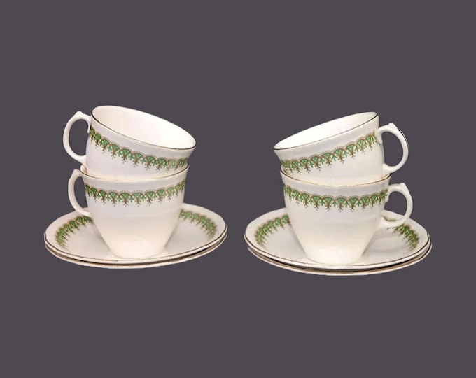 Vintage Portland Pottery Nobility Cup and Saucer Sets made in England.