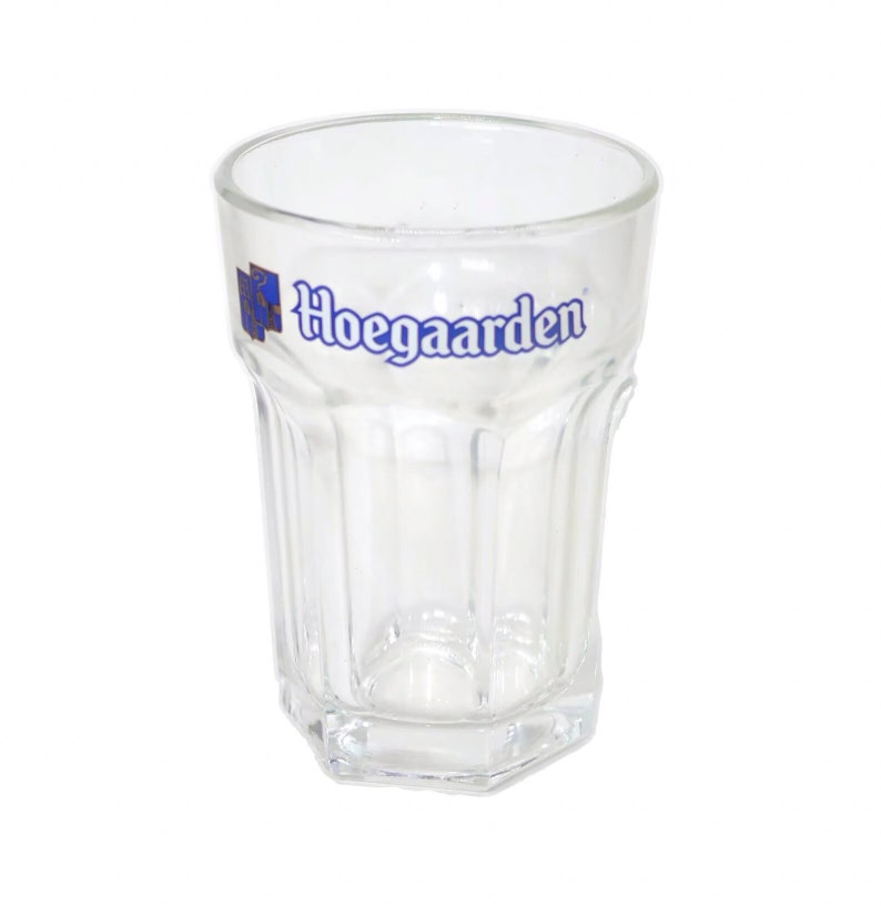 Cerveza belga Hoegaarden vaso de 25 cl. Marca de vidrio grabado. imagen 1