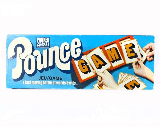 Pounce board game published in Canada by Parker Brothers. Incomplete (see details below).