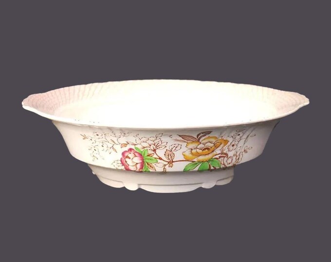 Myott Swing Time round lugged vegetable serving bowl made in England. Flaw (see below).
