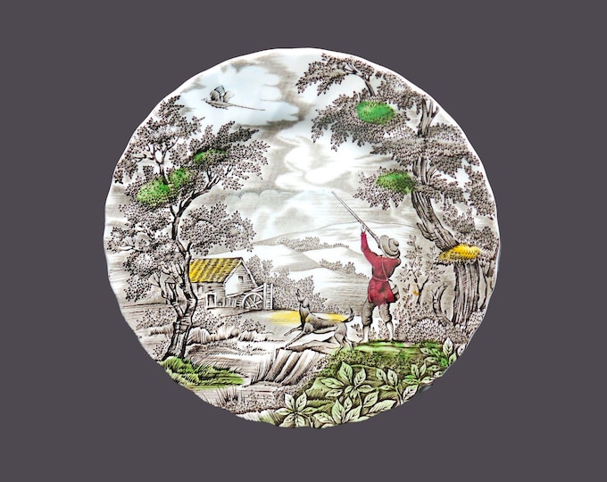 Myott The Hunter Multicolor salad plate made in England.