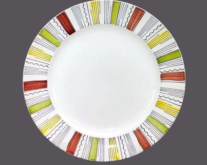 Retro vintage Broadhurst Mandalay dinner plate. Kathie Winkle design made in England. Sold individually.