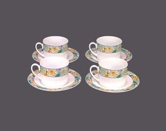 Four Christopher Stuart Polynesia Y0235 cup and saucer sets.