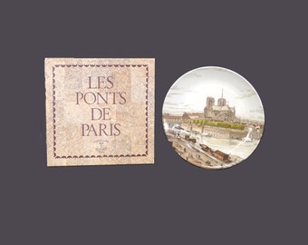 Porcelaine de Paris Ponts de Paris | Bridges of Paris Notre Dame de Paris display plate with original box made in France.