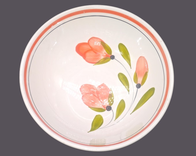Vintage La Primula pasta serving bowl made Italy. Orange florals