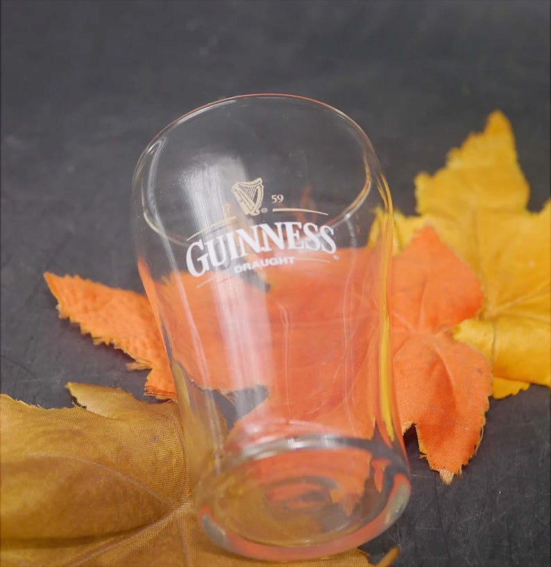 Vintage Guinness Draught Ale beer sampler beer tasting glass. Harp logo. image 1