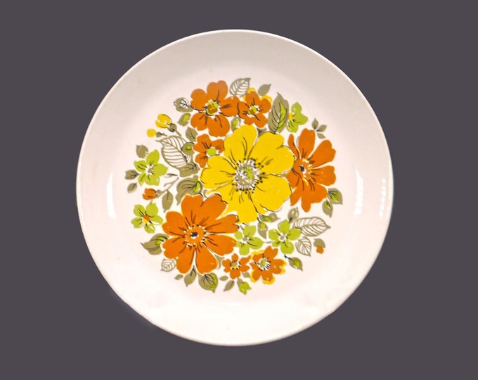 Johnson Brothers Westdale dinner plate. 1970s flower power made in England. Sold individually.