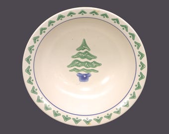Vintage Pfaltzgraff Nordic Christmas round stoneware serving bowl made USA.