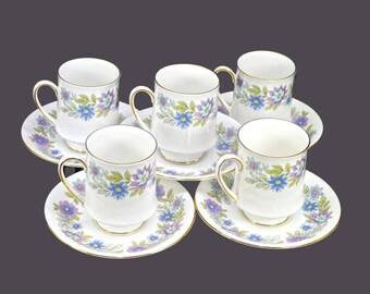 Vintage Paragon Cherwell bone china cup and saucer sets. England. 5 sets.