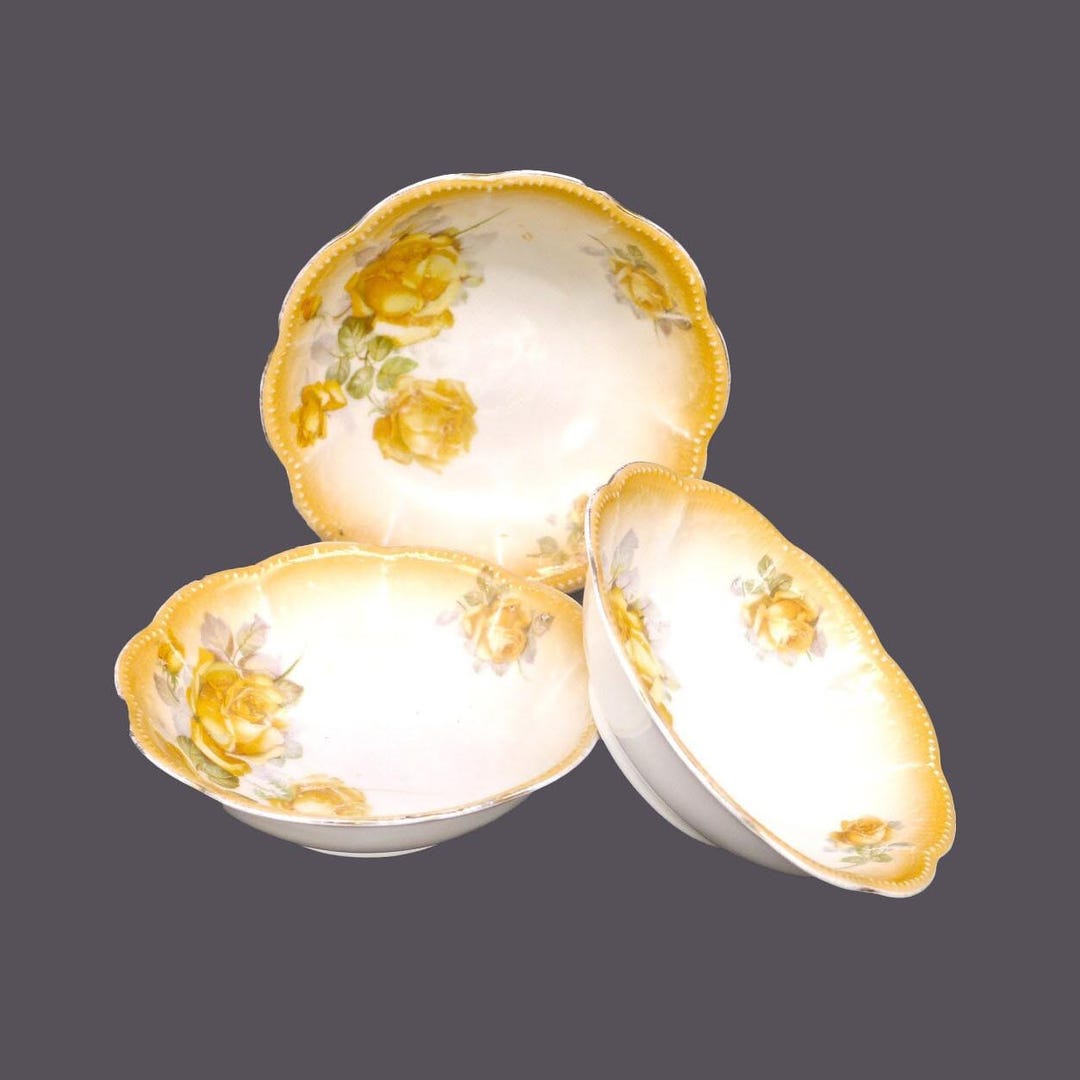 ヴィンテージ エピアグ チェコスロバキア デザートボウル：イエロー