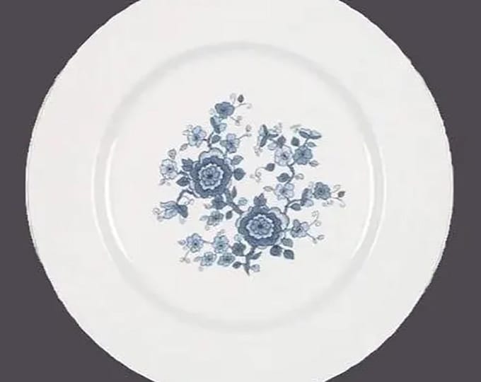 Wedgwood Royal Blue Ironstone dinner plate. Blue-and-white tableware made in England. Sold individually.