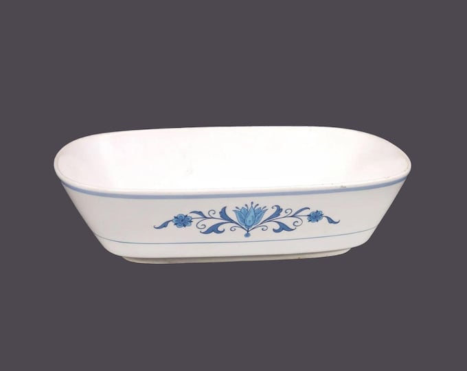 Noritake Blue Haven rectangular stoneware serving bowl. Progression stoneware made in Japan. Flaws (see below).