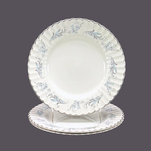 Three J&G Meakin Burlington dinner plates. Classic White Ironstone made in England.