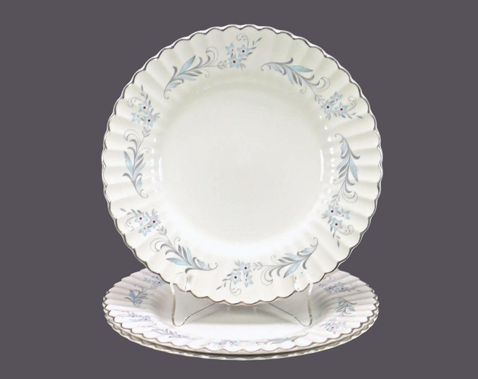 Three J&G Meakin Burlington dinner plates. Classic White Ironstone made in England.