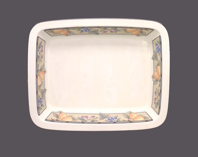 Mikasa Garden Harvest CAC29 rectangular stoneware baker | casserole. Intaglio stoneware.