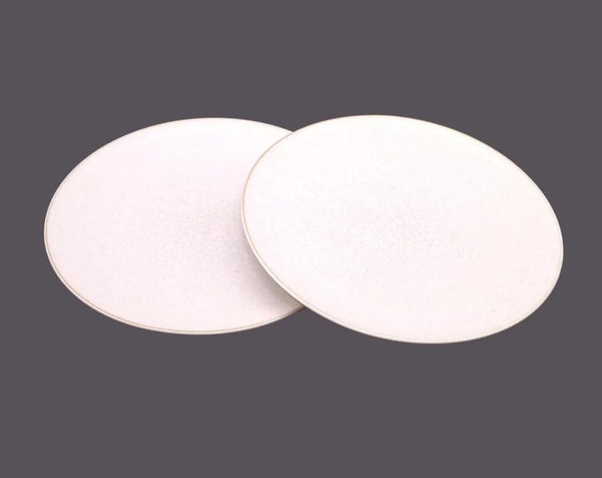Vintage Denby Signature stoneware bread plates, tan band, England. 2 plates.