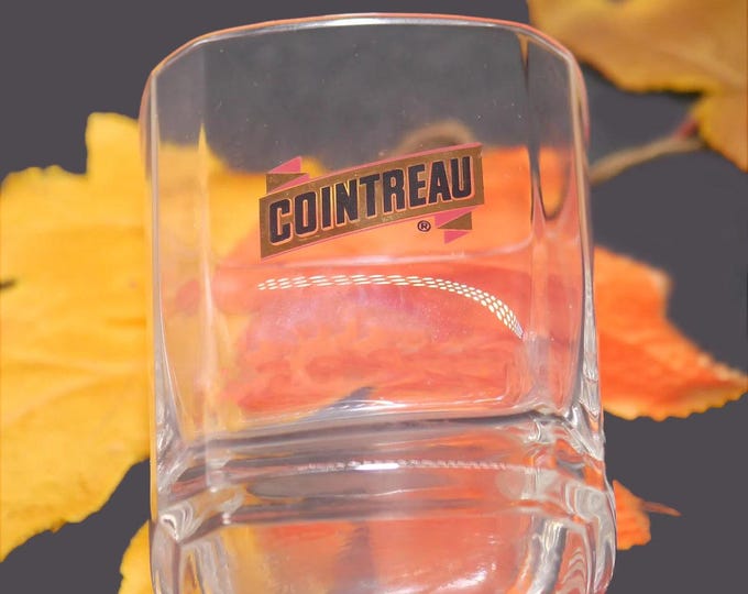 Vintage Cointreau cocktail glass. Etched-glass branding.