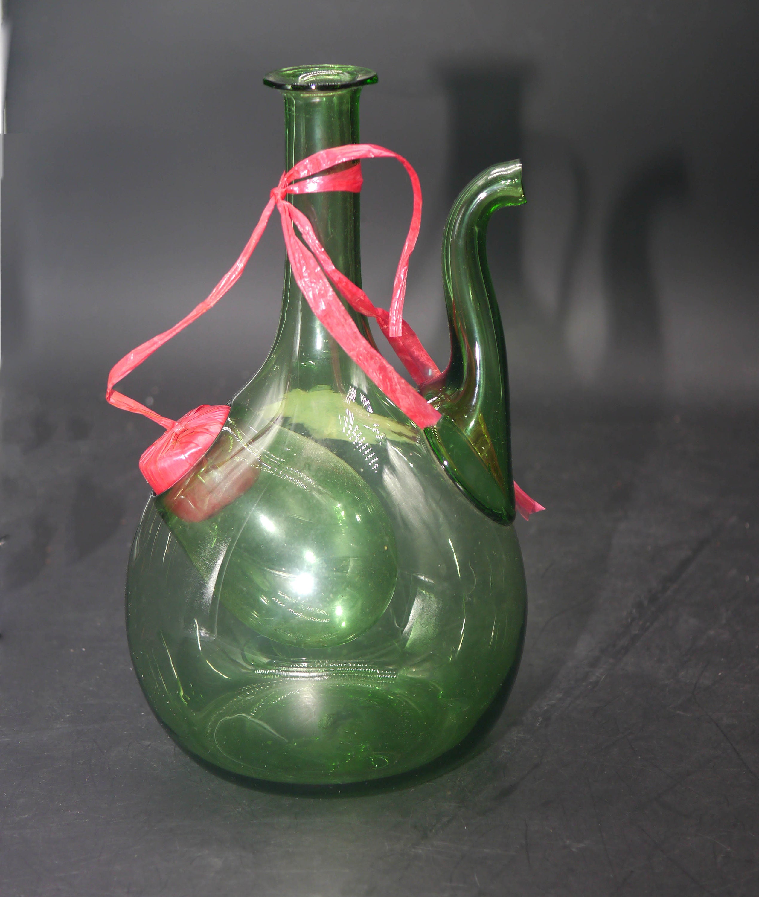 Midcentury Green Glass Italy Fiasco Wine Decanter Bottle With Etsy