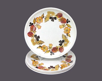 Four Sadler Clover large stoneware dinner plates made in England.