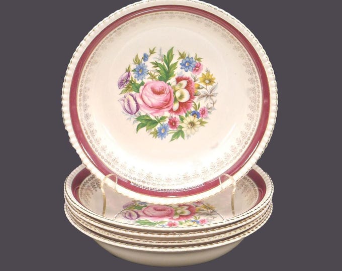 Five Royal Ascot Cardinal | Cardinale soup bowls made in England. Flaws (see below).